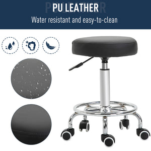 Adjustable Swivel Salon Stool Hydraulic PU Barber Rolling Massage Tattoo Chair Bar Beauty SPA Seat, Black – view 8