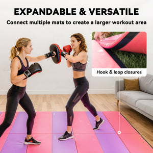 Soozier 4'x10'x2" Folding Gymnastics Tumbling Mat, Exercise Mat with Carrying Handles for Yoga, MMA, Martial Arts