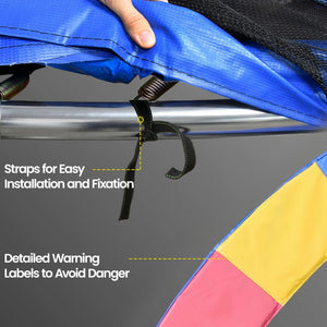 Soozier Trampoline Pad, 14FT Replacement Trampoline Safety Pad Mat Spring Cover, Water-Resistant, UV-Resistant, Tear-Resistant, No Holes for Pole