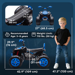 Qaba 2-Seater All-Terrain 4 Wheeler, 24V Kids ATV Ride-On, Electric Quad Car with Dual Motor, for Boys and Girls