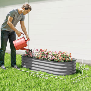 4.9 x 2 x 1ft Galvanized Raised Garden Bed Kit, Metal Planter Box with Safety Edging, Black – view 23