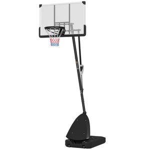 Soozier Basketball Hoop Outdoor, 4.9-10ft Portable Basketball Goal with 44" Shatterproof Backboard, Rebound System, Wheels