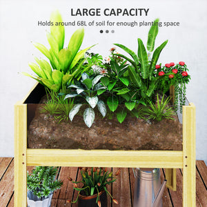 Wooden Raised Garden Bed with Acrylic Panels, Raised Planter Box with Drainage Holes, 29.5" x 18.1" x 23.8" – view 3