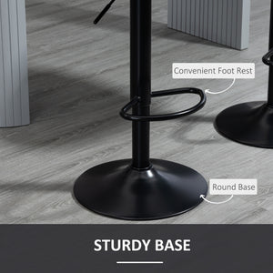 Bar Stools Set of 2, Swivel Counter Height Barstools with Back, Footrest, Adjustable Height, Black – view 5