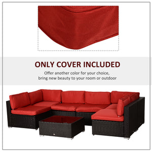 Outdoor 14pc Patio Rattan Sofa Set Cushion Polyester Cover Replacement Set - No Cushion Included Beige – view 29