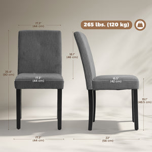 Modern Dining Chairs Set of 4, Kitchen Chairs with Rubberwood Legs and Padded Seat, Beige – view 16