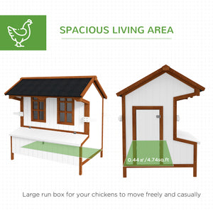 47" Chicken Coop Wooden Chicken House Rabbit Hutch Raised Poultry Cage Portable Hen Pen Backyard