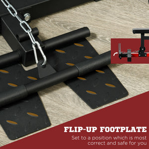 Soozier Lat Pull Down Machine, High / Low Pulley Machine with Adjustable Seat and Flip-Up Footplate