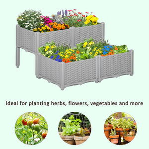 1 Piece Raised Garden Bed PP Raised Flower Bed Vegetable Herb Grow Box Stand Brown – view 34