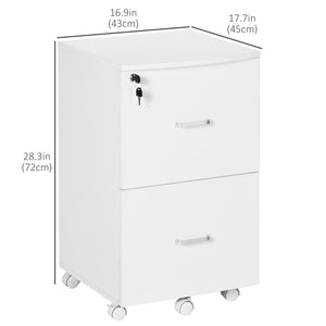 2 Drawer File Cabinet with Lock, Small Rolling Filing Cabinet for A4, Letter-Size Documents – view 9