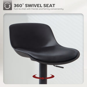 Counter Height Bar Stools Set of 2, Streamlined Bar Chairs with Adjustable Height and Swivel PU Leather – view 4