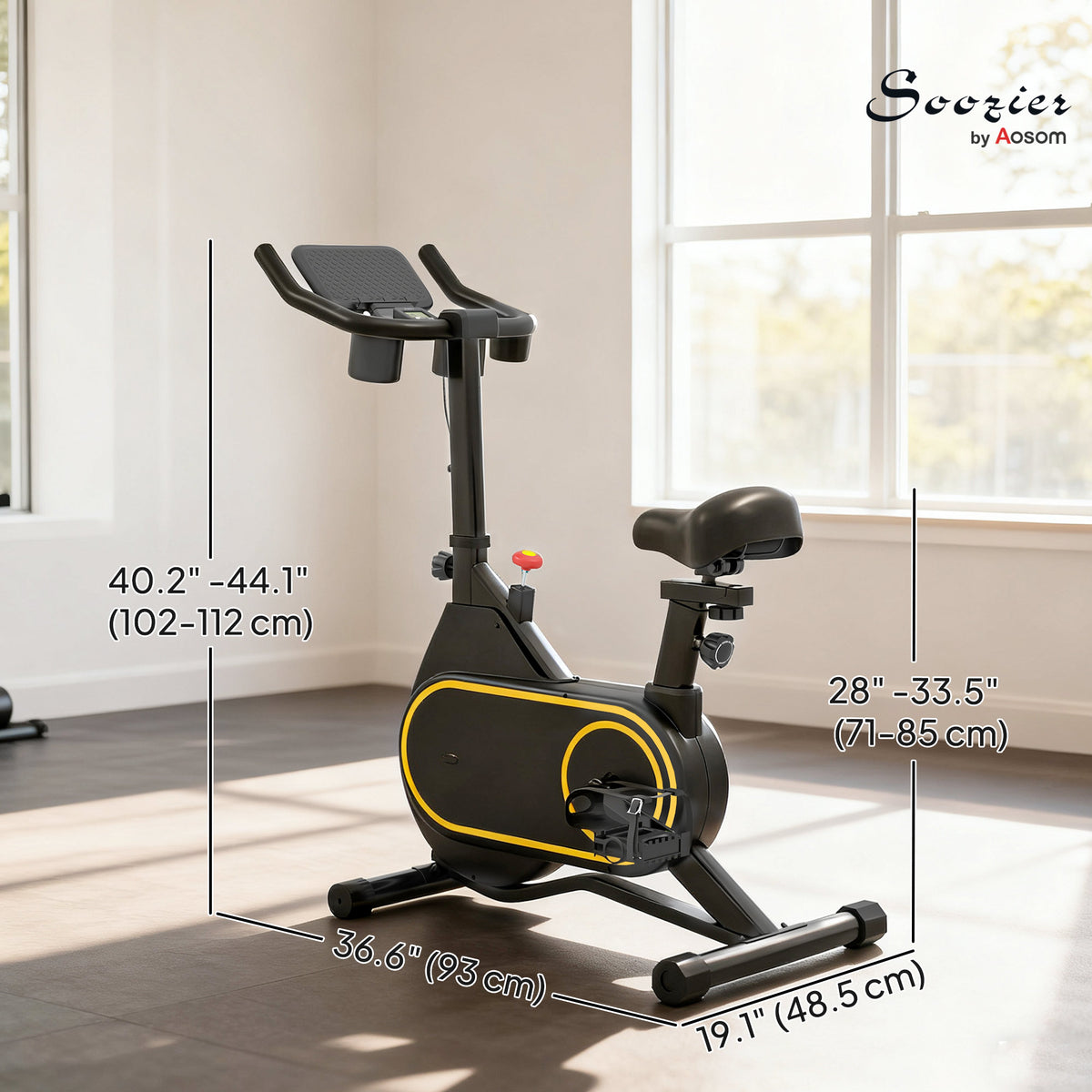 Soozier Exercise Bike, Magnetic Resistance Exercise Bike with LCD Display, Low Noise Stationary Indoor Cycling Bike for Home