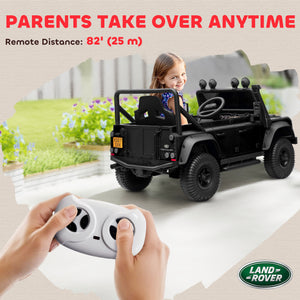 Qaba Land Rover Licensed Kids Ride on Truck with Remote Control, Spring Suspension, LED Lights, 3 Speed for Ages 3-5