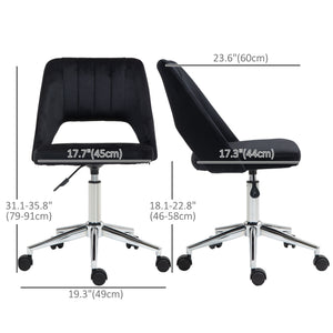Mid Back Office Chair Velvet Fabric Swivel Scallop Shape Computer Desk Chair, Green – view 16