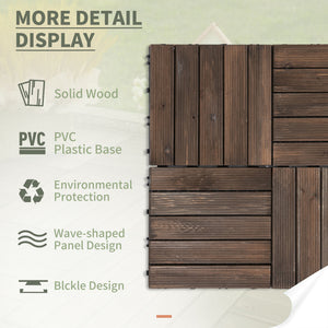 27 Pcs Wood Interlocking Deck Tiles, 12 x 12in Outdoor Flooring Tiles for Indoor and Outdoor Use – view 3
