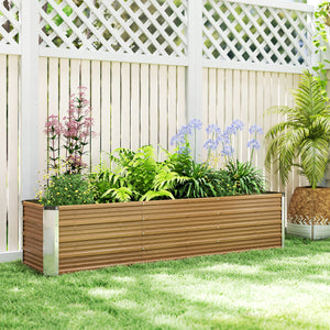 6' x 1.5' x 1.3' Galvanized Raised Garden Bed, Elevated Large Metal Planter Box w/ Install Gloves for – view 20