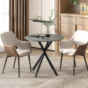 31.5" Industrial Round Dining Table - White Oak – view 21