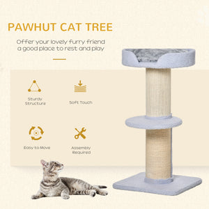 Cat Tree Kitty Tower with Sisal Mat Scratching Post, Cat Bed, Cushion, Perch, 18" x 18" x 36", Brown – view 17