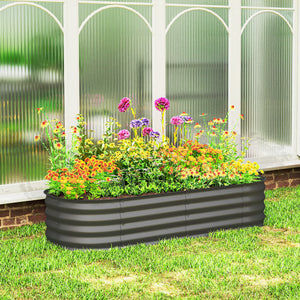 4.9 x 2 x 1ft Galvanized Raised Garden Bed Kit, Metal Planter Box with Safety Edging, Black – view 14