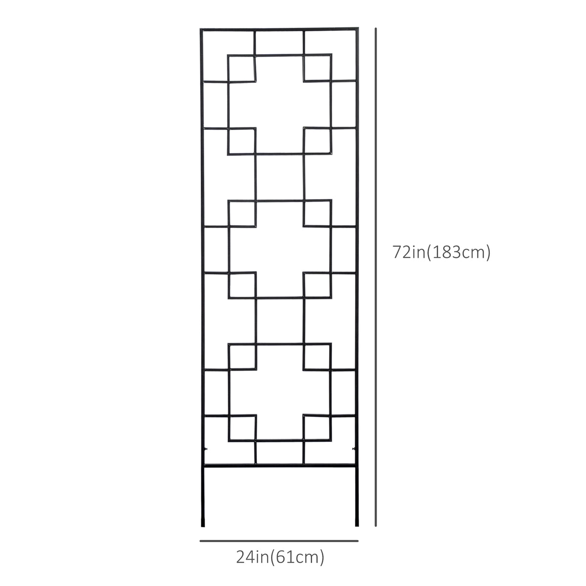 2 Pack Garden Trellis for Climbing Plants, Outdoor Metal Grid Panels for Roses, Vine Flower, Cucumber, Clematis, 72" Tall