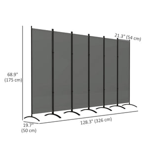 6 Panel Folding Room Divider, UV30+ Privacy Screen, Indoor Outdoor Privacy Panel with Stable Base, Beige – view 16