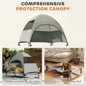 Elevated Dog Bed with Canopy Raised Dog Bed Washable Mesh Steel Frame 41.7" x 29.9" x 39"