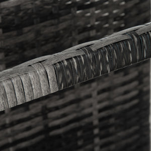 Rolling Pool Storage Rattan Patio Furniture Outdoor Storage Wicker Organizer for Floats, Paddles, Balls, Towels, Grey