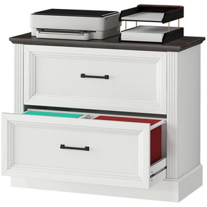 Lateral Filing Cabinet, Farmhouse File Cabinet with 2 Silent Drawers for Letter/A4/Legal Size Files, Black – view 8