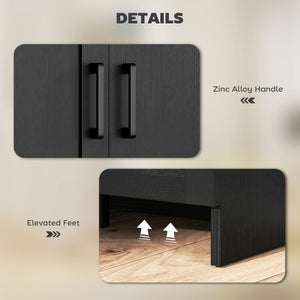 Modern Sideboard Buffet Cabinet, Modern Kitchen Storage Cabinet with 3 Doors Adjustable Shelves – view 5