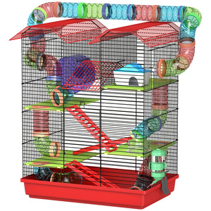 18.5" Hamster Cage, 5 Tiers Small Animal House with Tunnel Tube System, Exercise Wheel, Water Bottle, Blue – view 22