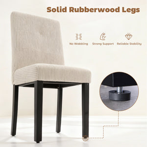 Modern Dining Chairs Set of 4, Kitchen Chairs with Rubberwood Legs and Padded Seat, Beige – view 5