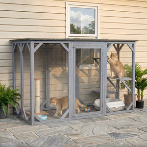 71"L Catio Outdoor Cat Enclosure, Indoor Cat Cage, Pet House, Small Animal Hutch for 1-2 Rabbit, Kitten – view 14