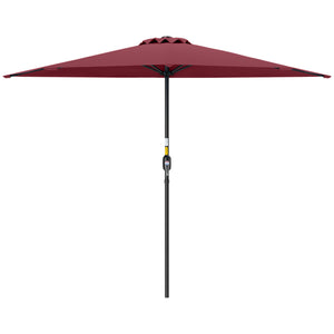 9ft Half Patio Umbrella Round Balcony Umbrella Waterproof Window Sun Shade w/ 5 Ribs Beige