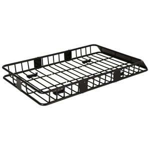 64"/43" x 39" Car Roof Rack, Length Adjustable Roof Basket, Universal Rooftop Cargo Carrier Basket with U-bolts, 220 lbs Capacity