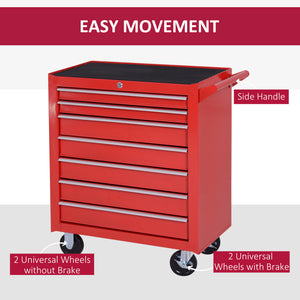 Rolling Tool Chest, 7-Drawer Lockable Tool Cabinet with 4 Wheels, Handle – view 5