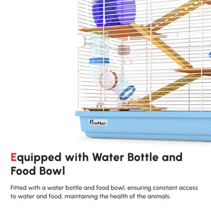 5 Tiers Hamster Cage Portable with Exercise Wheels Play Tube Water Bottle Dishes House Ladder for Gerbils – view 4
