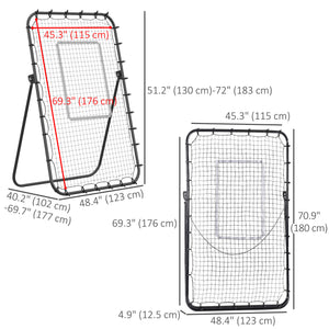 Soozier Volleyball Rebounder Net, Angles Adjustable Soccer Rebounder, Lacrosse Baseball Volleyball Training Equipment Aid