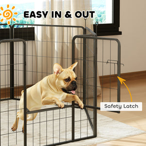 Heavy Duty Dog Playpen with Door for Small Dogs, 6 Panels, 23.5"H