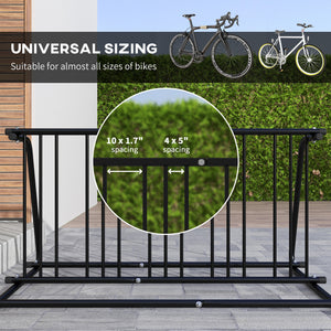 All-Steel Bike Rack, 61" Bike Stand, 6-Bike Capacity, Dual-Side, for Garages Streets Yards Schools