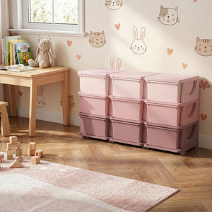 Qaba 3 Tier Kids Toy Organizer and Storage Bins with 6 Plastic Drawers