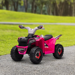 Aosom 6V Quad Kids Electric Car with Wear-resistant Wheels, for Boys and Girls Aged 18-36 Months