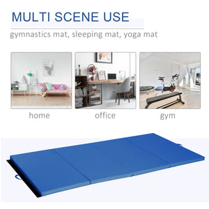 Soozier 4'x8'x2" Folding Gymnastics Tumbling Mat, Exercise Mat with Carrying Handles for Yoga, MMA, Martial Arts, Stretching, Core Workouts