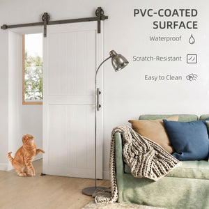 36inx84in Barn Door with 6FT Sliding Door Hardware Kit, Handle, Upgraded Rollers and Floor Guide – view 3