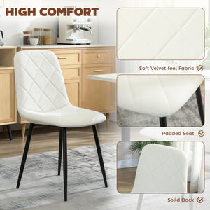 Dining Chairs Set of 4, Upholstered Dining Room Chairs with Steel Legs – view 10