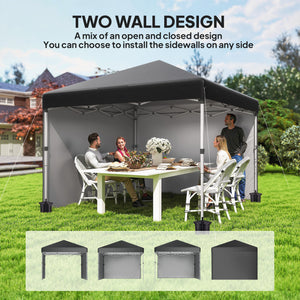 10' x 10' Pop Up Canopy with Sidewalls, Roller Bag, Height Adjustable Instant Tent for Outdoor, Garden – view 3