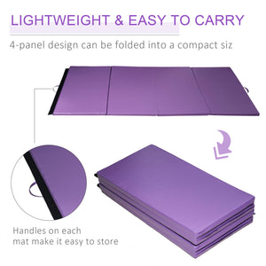 Soozier 4'x10'x2" Folding Gymnastics Tumbling Mat, Exercise Mat with Carrying Handles for Yoga, MMA, Martial Arts
