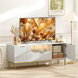 Modern TV Console for TVs up to 60 Inch, Entertainment Center with Smart RGB LED Lights and Soft Close – view 14
