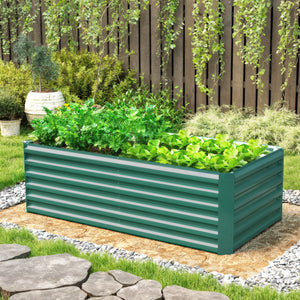 6' x 3' x 2' Raised Garden Bed, Galvanized Planter Box for Growing Flowers, Herbs and Vegetables, Brown – view 21