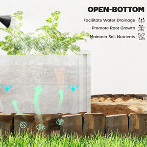 Vinyl Raised Garden Bed Kit, 2 x 2 x 1ft Modular Elevated Garden Box with Slotting Legs and Open Bottom – view 5