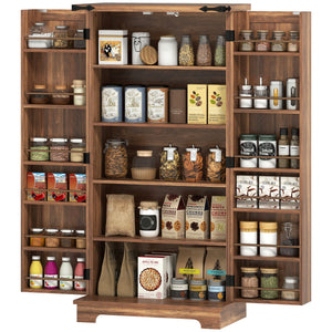 47" Kitchen Pantry Storage Cabinet, Farmhouse Kitchen Pantry Cabinet with Adjustable Shelves and Door – view 3
